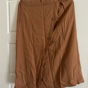Brown Button-Front Women's Skirt